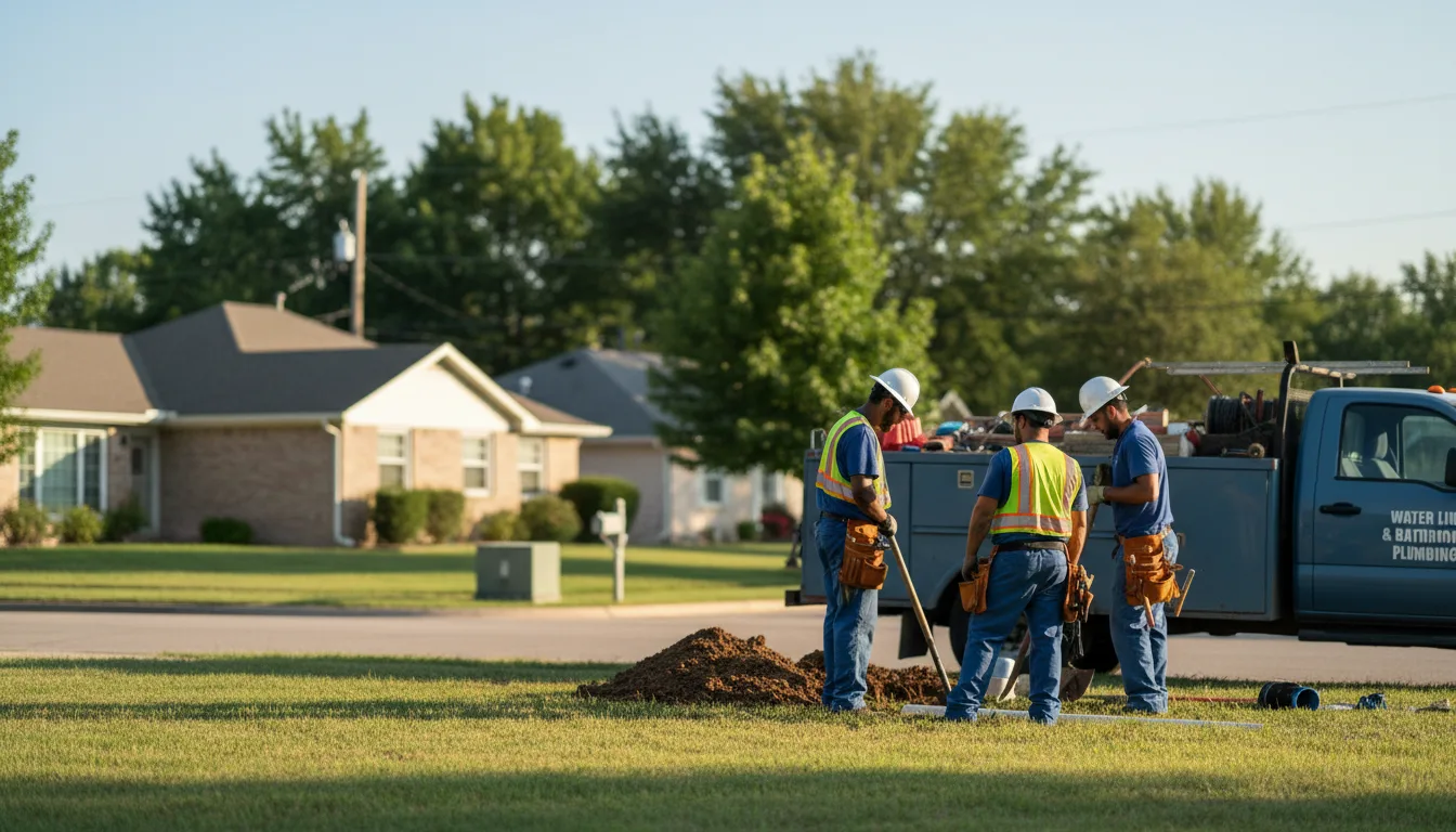 Residential water line and bathroom plumbing service in Rock Falls, IA